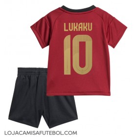 Camisa de Futebol Bélgica Romelu Lukaku #10 Equipamento Principal Infantil Europeu 2024 Manga Curta (+ Calças curtas)